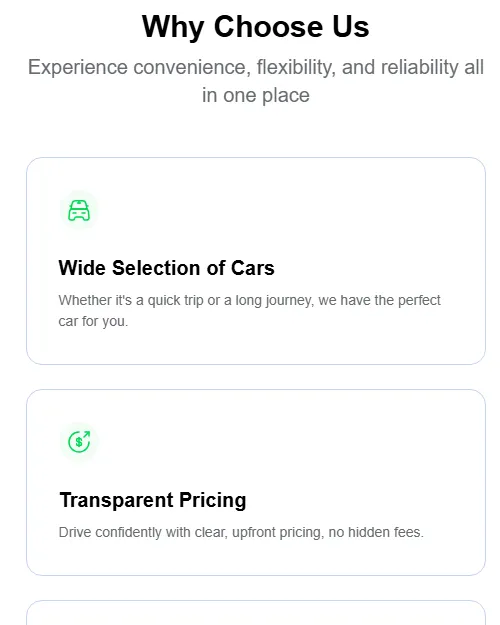 City Cars Rentals, screen 1