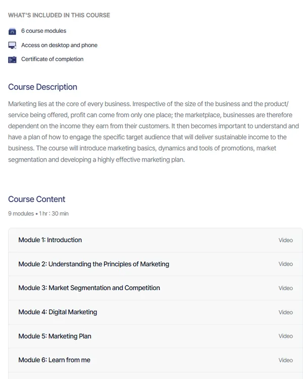 Learn with EDC, screen 1