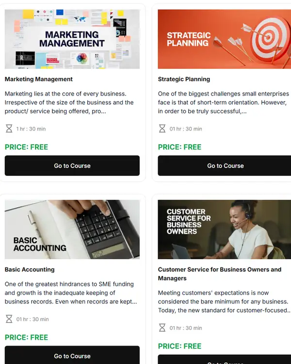 Transforming Nigerian Youth (TNY) Learning Platform, screen 1