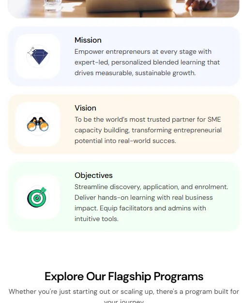 EDC Programs Portal, screen 3
